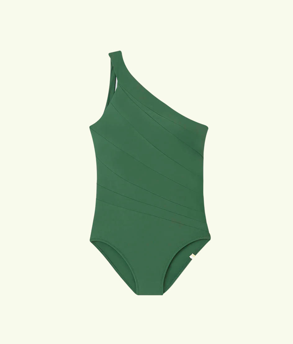 Flat Lay of One Piece, The Sidestroke- Olive