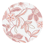Batik Floral in Faded Rose & White Sand